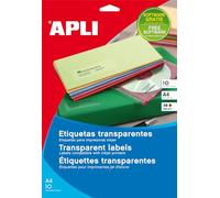 Étiquettes adhésives Apli Transparent Papier 10 Volets 63,5 x 38,1 mm