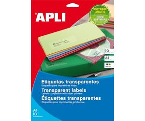 Étiquettes adhésives Apli Transparent Papier 10 Volets 63,5 x 38,1 mm