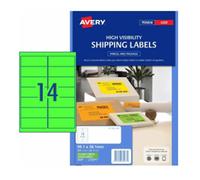Étiquettes adhésives d'expédition haute visibilité Avery 25pk 14 feuilles pour i