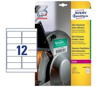 Étiquettes adhésives extra résistantes - en PE - laser - 99,1 x 42,3 mm - 12 ...