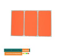 Étiquettes Adhésives Fluo 100x50mm - Lot de 30 (10 Plaquettes) - Étiquettes Rectangulaires Coins Arrondis-Organisation Bureau, Archives, Maison (Rouge)
