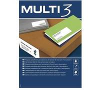 MULTI 3 10509 Lot de 500 feuilles d'étiquettes adhésives pour impression, jet laser et photocopieurs 38 x 21,2 mm