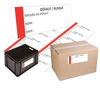 Etiquettes Adhésives Papier - Défaut - Bloqué - format 99x38mm - 10 feuilles A4 de 14 étiquettes soit 140 étiquettes - gestion de production atelier/usine