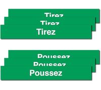 Étiquettes Adhésives “Poussez/Tirez” - Signalétique Porte - Vinyle Résistant Intérieur/Extérieur - 29 x 4,5 cm (6)