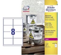 Etiquettes adhésives ultra résistantes Avery Zweckform - 67 7 mm x 99 1 mm - 160 pièces - Blanc - L4715-20