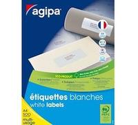 AGIPA Bte 500 F A4 2000 étiquettes Multi-usages Permanent 105x148,5 mm Blanc
