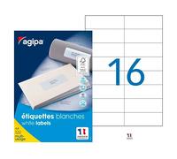 Etiquettes adresses 105 x 37 mm Agipa 119012 - Boîte de 1600