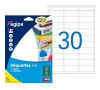 Étiquettes adresses 19 x 38 mm Agipa 114016 - Boîte de 480