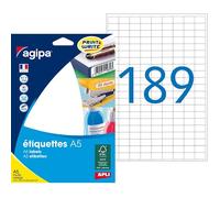 Étiquettes adresses 9 x 13 mm Agipa 114008 - Boîte de 3024