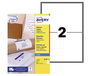Etiquettes adresses jet d'encre 199,6 x 143,5 mm Avery J8168-40 - Pochette de 80