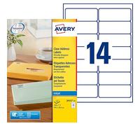 Etiquettes adresses jet d'encre 99,1 x 38,1 mm Avery J8563-25 transparentes - Pochette de 350