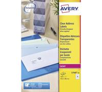 Etiquettes adresses laser 63,5 x 38,1 mm Avery L7560-25 - transparentes - Pochette de 525
