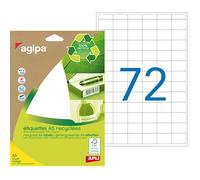 Etiquettes adresses multi-usages recyclées 16 x 22 mm Agipa - Pochette de 1800