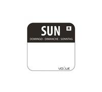 Etiquettes alimentaires code couleur noir dimanche 24mm - - Polypropylène