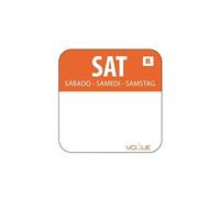 Etiquettes alimentaires code couleur orange samedi 24mm - - Polypropylène 24x24mm