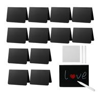 Étiquettes Alimentaires Pour Buffet,12 Pièces Ardoises Alimentaires Avec Stylo Blanc Et Chiffon | Étiquettes pour Boissons de Célébration - Pour Buffet Fête Boulangerie Traiteur