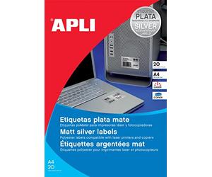 Etiquettes argentés format 210x297 par 20 étiquettes