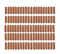 Étiquettes au Crochet accessoires pratiques de bricolage 100 pièces 4.5x1.2cm étiquette en cuir PU pour les projets de couture faits à la main (Chocolat)