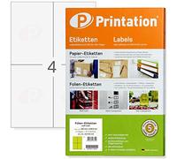 Étiquettes autocollantes 105 x 148,5 mm - Blanc mat sur feuilles A4 - 2 x 2 / page - 40 étiquettes autocollantes - Pour imprimante laser