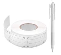 Etiquettes Autocollantes Bocaux, 600Pcs Étiquettes Blanches, Congélation Faciles à Décoller, Cuisine Universelles, Multifonctionnel, pour Cuisine Pot Bouteilles Cadeaux Bocaux à Epices(50 x 30 mm)