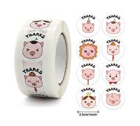 Étiquettes Autocollantes Cochon D'expression, 500 Pièces, Autocollants Esthétiques En Papier, Fourniture De Papeterie Décorative Pour Enfant, Scellage Merci
