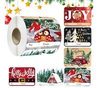 Étiquettes Autocollantes de Noël - 250 Pièces d'Étiquettes et de Badges de Nom - Autocollants Noël - pour Arbre de Fêtes Papier d'Emballage Sacs Chaussettes Anniversaire Mariage Fête