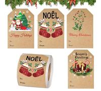 Étiquettes autocollantes de Noël, étiquettes adhésives décoratives festives | Étiquette décorative colorée pour emballage de festival, fête, vacances, travaux manuels, célébration à la maison