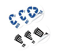 Étiquettes Autocollantes de Tri des Déchets, Feuilles Lot de Set de PVC | Motifs Anglais, Identification Claire et Pose Facile, pour Bacs Bois ou Inox en Bureau, Hôtel