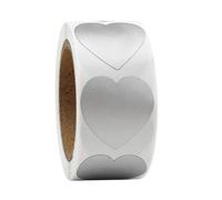 Étiquettes autocollantes en forme de cœur à gratter, 300 pièces/rouleau, cartes rondes, autocollant rond pour fête Surprise