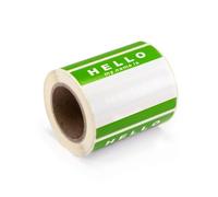 Étiquettes autocollantes « Hello My Name is » - Vert et blanc - 250-8 cm x 6 cm