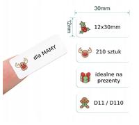 Étiquettes autocollantes NIIMBOT 12 x 30 mm, 210 pièces, cadeaux de Noël