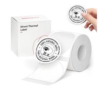 Étiquettes autocollantes NIIMBOT compatibles avec les imprimantes d'étiquettes thermo NIIMBOT B1/B21/B3S, papier thermo pour école, maison, bureau, petites entreprises (rondes blanches - 50 x 50 mm)