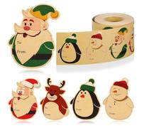 Étiquettes Autocollantes Noël 200 Pièces Étiquette Cadeau Noel Autocollante Gommettes Noel d’Hiver DIY Christmas Stickers pour Décorations de Noël, Emballage Cadeau (A)