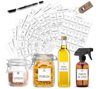 Étiquettes autocollantes pour garde-manger - Lot de 140 stickers - Organisation cuisine - Étanches et s - 3 C ETIQUETTE ALIMENTAIRE