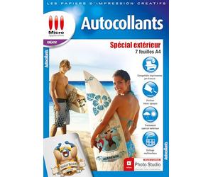 Étiquettes Autocollantes Spécial Extérieur - Pochette 7 feuilles A4 en Polyester, Ultra-Résistantes aux Intempéries, Imperméables, Impression Jet d'Encre, Étiquettes Personnalisées - Micro Application, Blanc