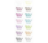 Étiquettes autocollantes transparentes personnalisées pour cadeaux de mariage, anniversaire, étiquettes autocollantes personnalisées en vinyle, lot de 12