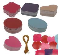 Étiquettes avec string, étiquettes vierges | 300 étiquettes vierges en papier avec trous | Étiquettes pour bricolage, étiquettes d'inventaire inscriptibles pour bricolage de Noël, écriture