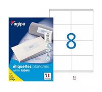 Apli Agipa - Boite Étiquettes Adhésives Blanches Multi-Usages - Certifié FSC - Anti-bourrage - 105 x 70 mm - 800 Étiquettes 119003