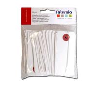 Artemio Étiquettes 11006410 – 50 blanches avec fil métallique