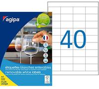 APLI Étiquettes blanches 48,5 x 25,4 mm – 4000 étiquettes enlevables