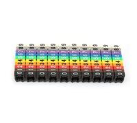 Étiquettes Câble, Clip Numérique Codé par Numéro de Fil, Marqueur de Fil électrique, Kit de Numérotation de Fil de Marqueur de Câble de Tube de Numéro Numérique(100PCS -4MM 4 carré)