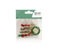 Étiquettes cadeaux - ARTEMIO - Joyeux Noël - transparentes - lot de 8 - 4,5 x 7,5 cm