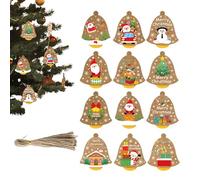 Étiquettes Cadeaux avec Ficelle - Étiquette de no de Pendentif d'arbre, 12 pièces, Ornements de noël - Polyvalent avec 15 Cordes, décoration d'intérieur pour Le Nouvel an, Artisanat d'art, Bellv