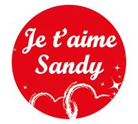 Étiquettes cadeaux JE T'AIME personnalisées avec 4 prénoms - Rondes Ø 35 mm - Stickers autocollants pour la Saint Valentin