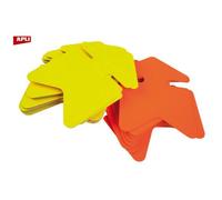 Etiquettes carton fluos jaune/orange forme flèche 16 x 24 cm Apli - Boîte de 25