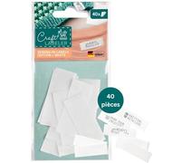 Étiquettes coton COLOP Craft Labeler | 40 pcs | Blanc | Marquage vêtements | Prédécoupées, scellées et lavables jusqu'à 90°C. Idéales avec un tampon textile pour marquer le linge et les vêtements.