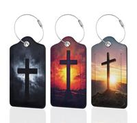 Étiquettes croisées pour valise, sac en cuir, étiquettes d'identification avec boucle en acier durable pour femmes, hommes, enfants, filles