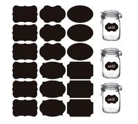 Étiquettes Cuisine,Étiquettes autocollantes vierges pour assaisonner les pots de confiture, chaque étiquette mesure4 x 6 cm(noir)