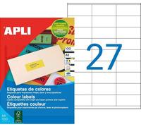 Étiquettes d'adresse APLI 70 x 31 mm rouge fluo 2 700 étiquettes