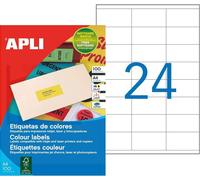 Étiquettes d'adresse APLI 70 x 35 mm rouge fluo 2 400 étiquettes